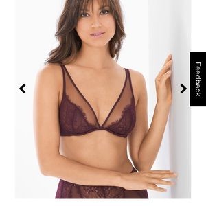 Soma Merlot Breathtaking Unlined Plunge Lace Bra
